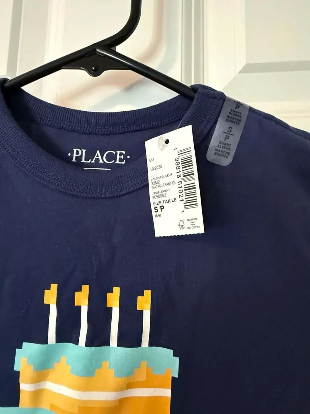 NWT The Children's Place Boys Leveling Up Birthday Cake Graphic Tee Size S 5-6